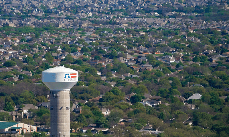 Drone image of Allen Texas
