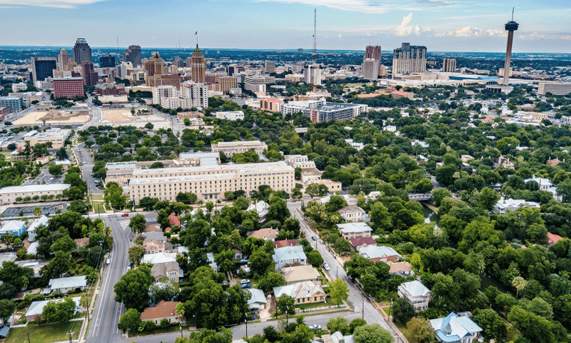 Drone image of Alamo Heights, TX